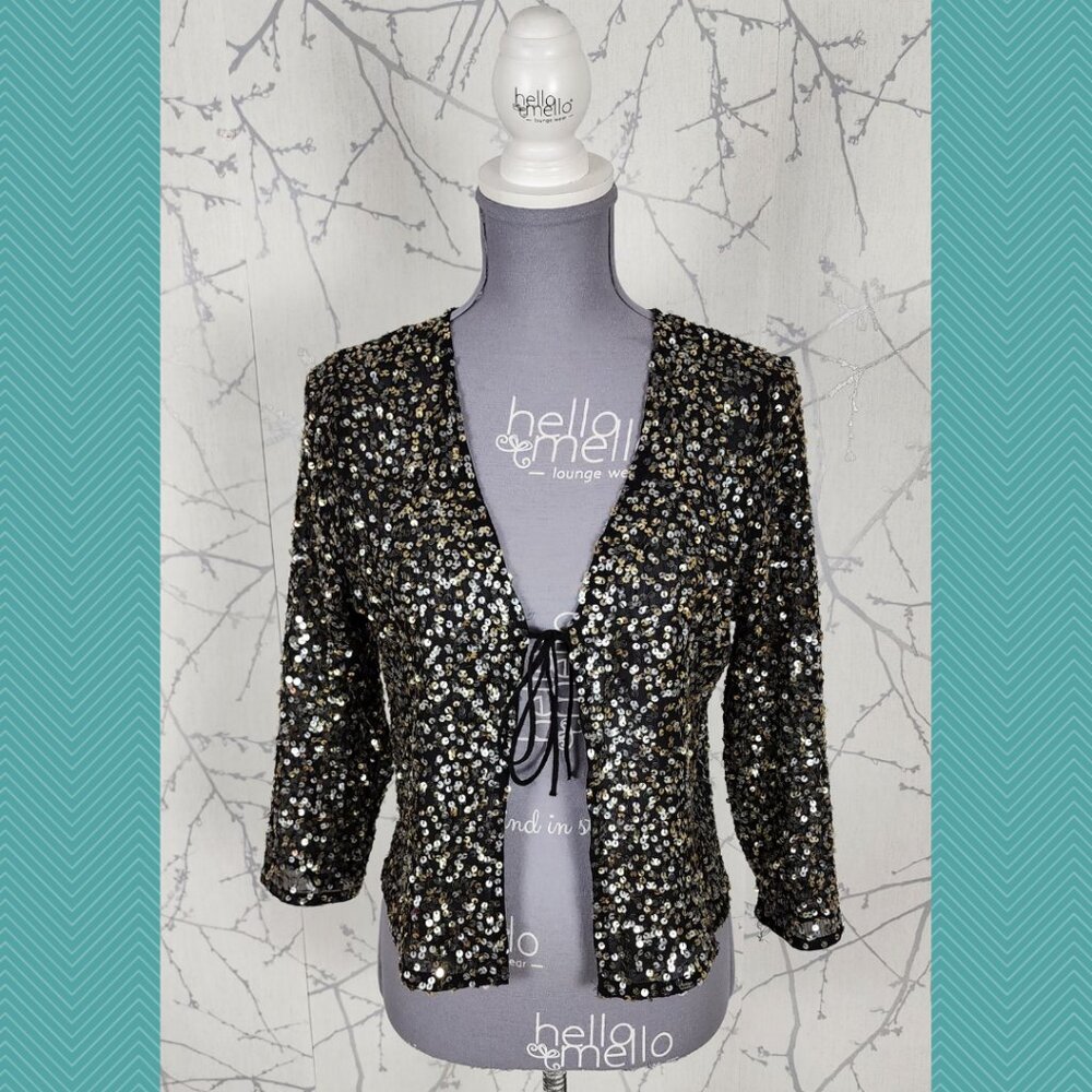 Sorbet Sequin Tie Front Sheer Cardigan Fairy Party